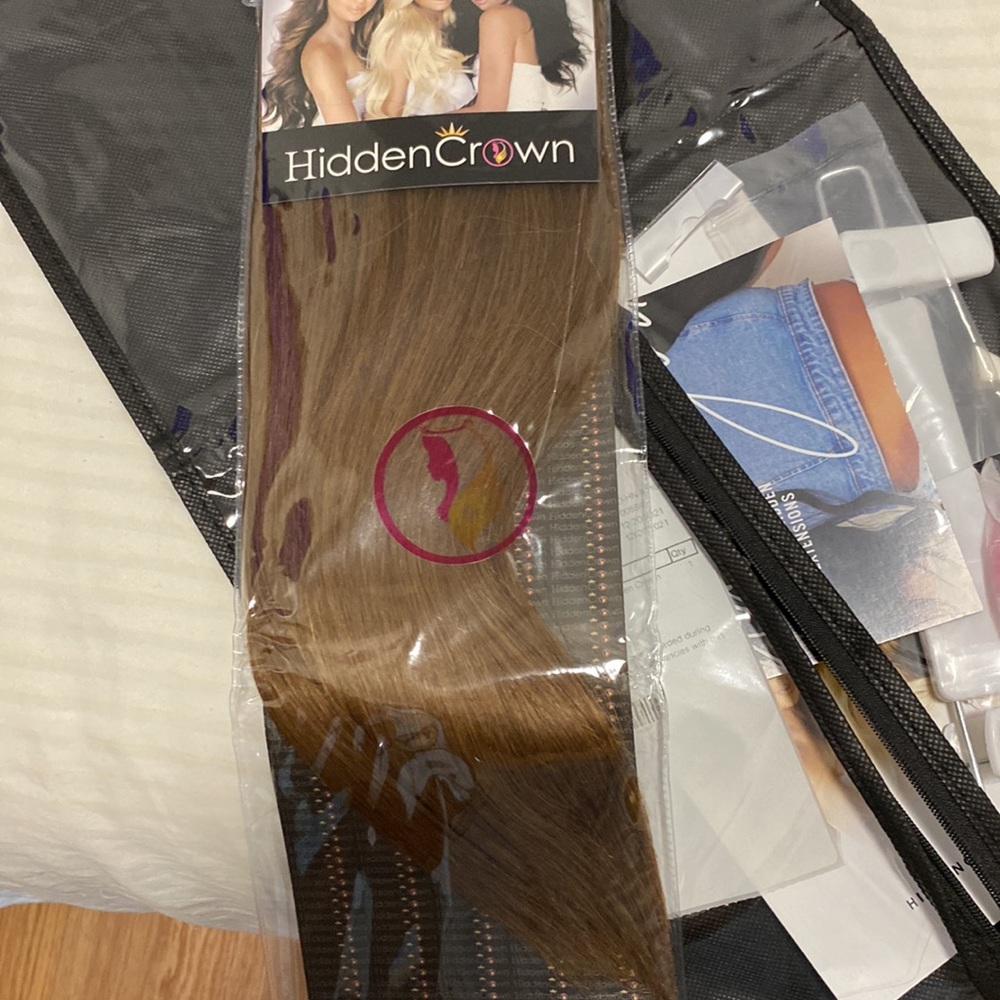 hiddencrown hair extensions 12” halo style light brown (color 6) brand new